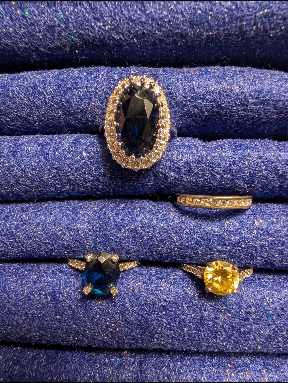 Size 6 Ring Set Blue and Yellow